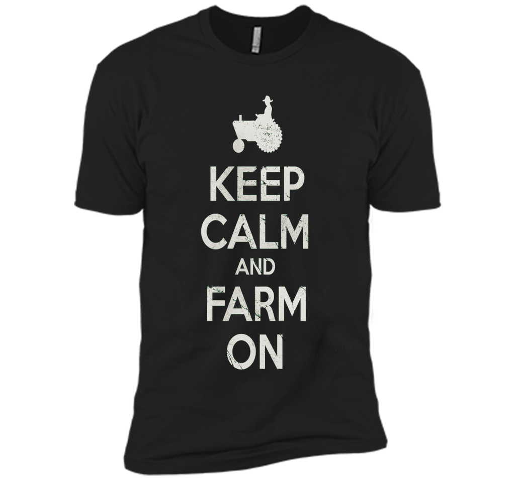 Retro Fade Keep Calm and Farm On T Shirt