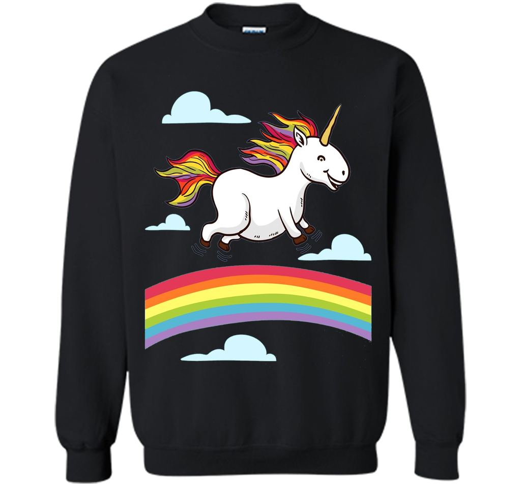 Funny Unicorn Dancing on Rainbows. Gay Lesbian Pride T-Shirt