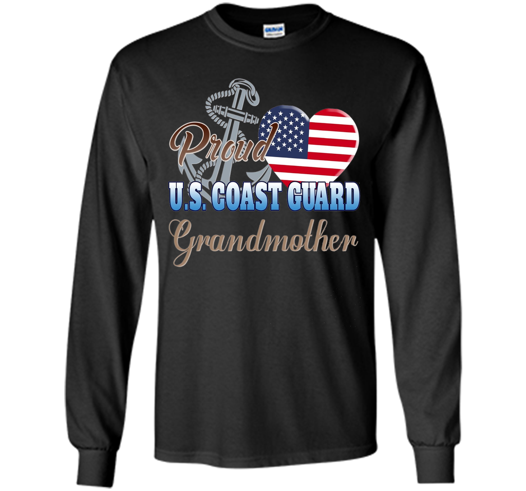 Proud U.S. Coast Guard Grandmother Patriotic Heart T Shirt shirt