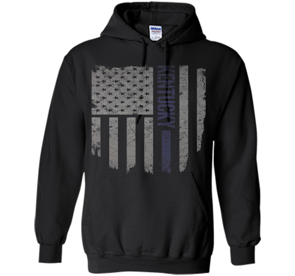 Kentucky Thin Blue Line American Flag T-Shirt T-Shirt