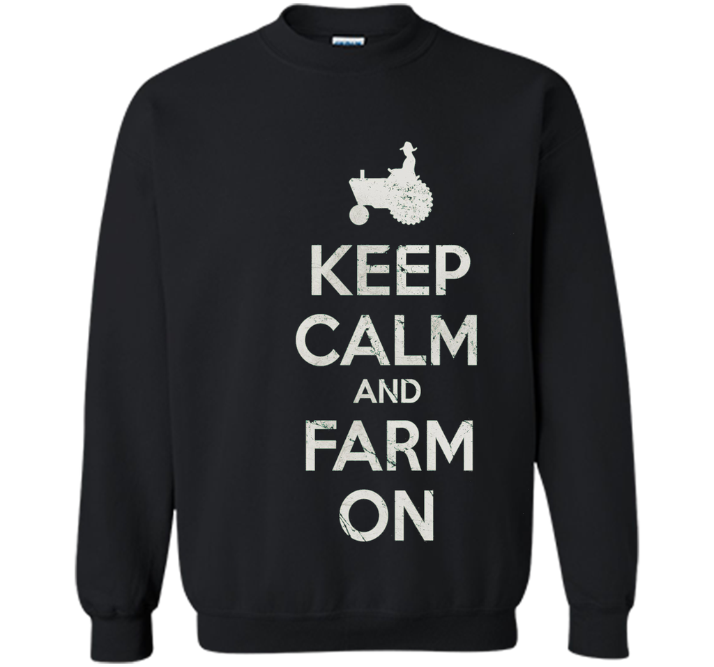 Retro Fade Keep Calm and Farm On T Shirt