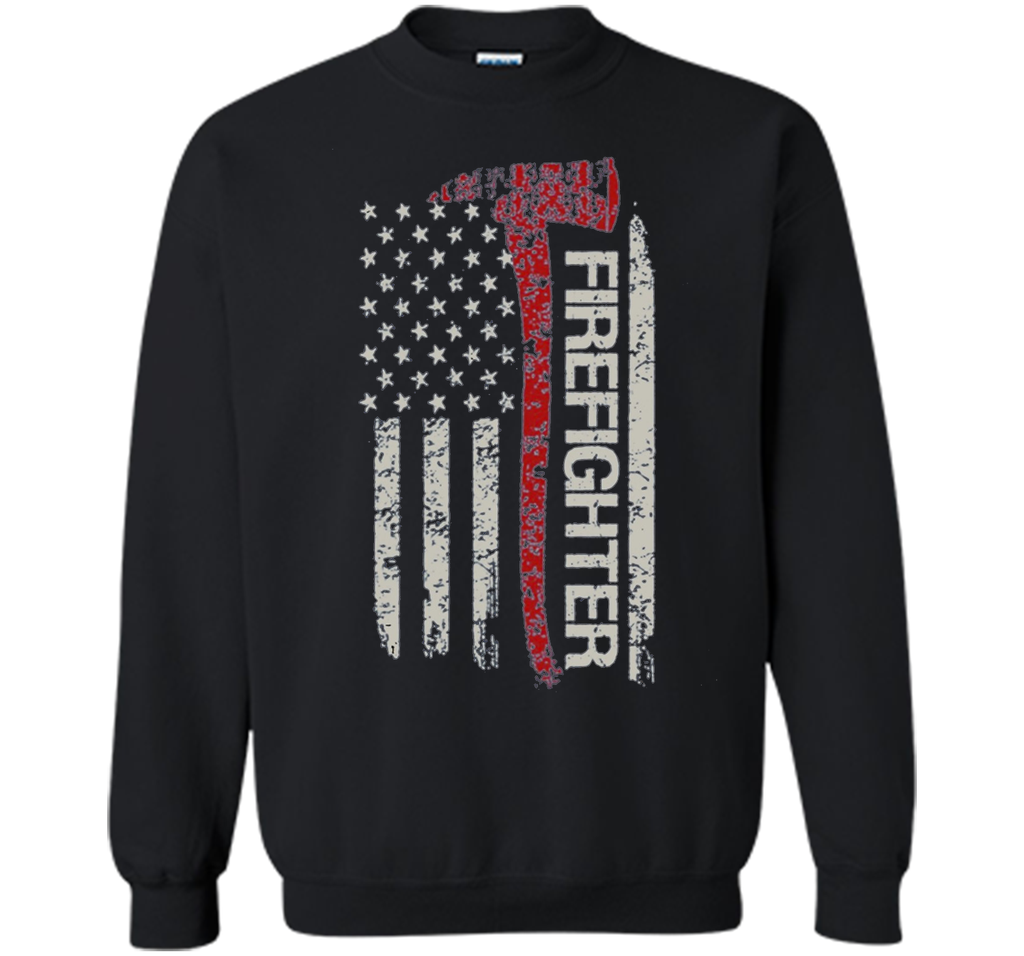 Thin Red Line Firefighter American Flag TShirt - Firefigh