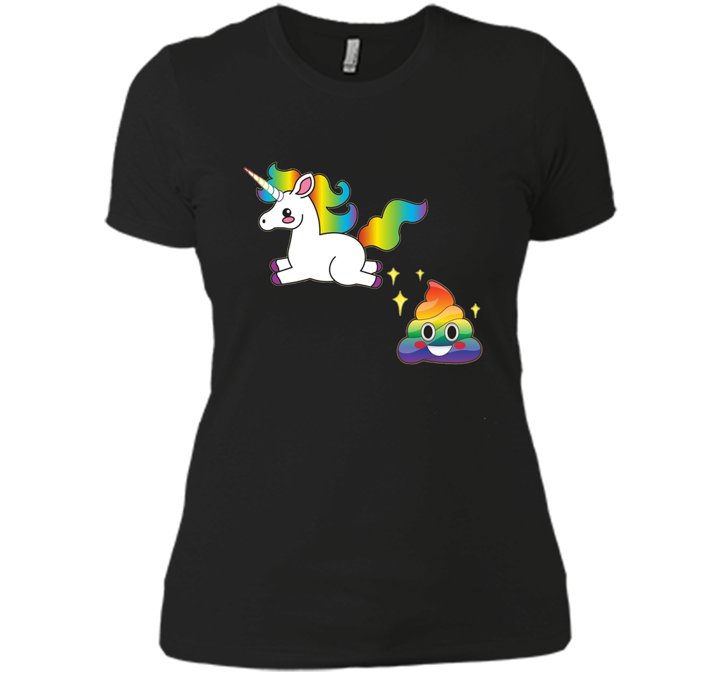 Funny Emoji Unicorn Poop T-Shirt - Cute Rainbow Sparkle Poo