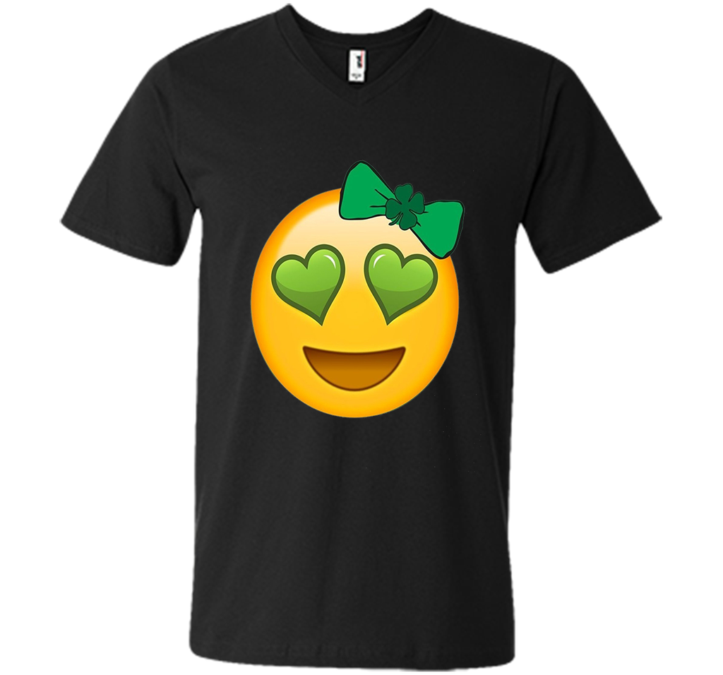 St. Patrick's Day Heart Eyes Emoji T-Shirt for Girls