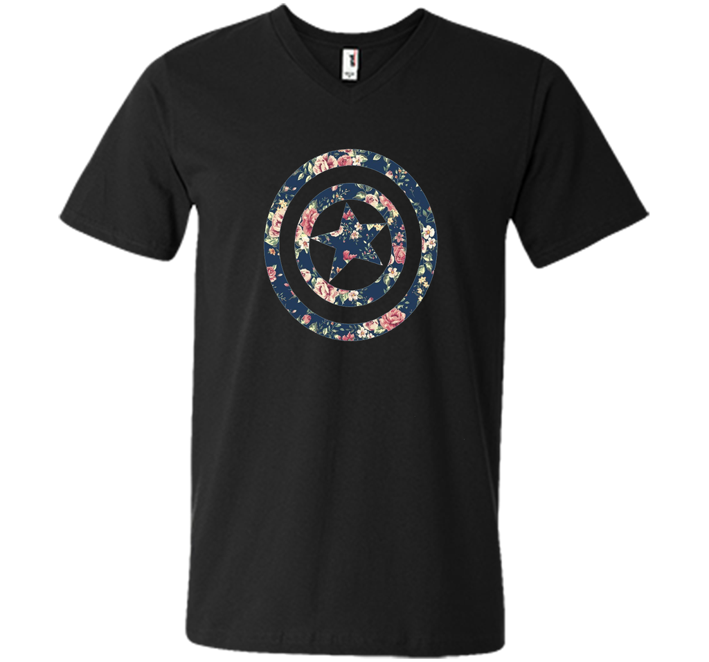 Captain America Floral Print Graphic T-Shirt