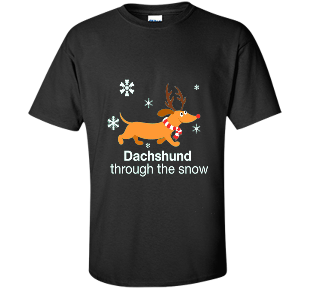 Dachshund through the snow Christmas T-Shirt