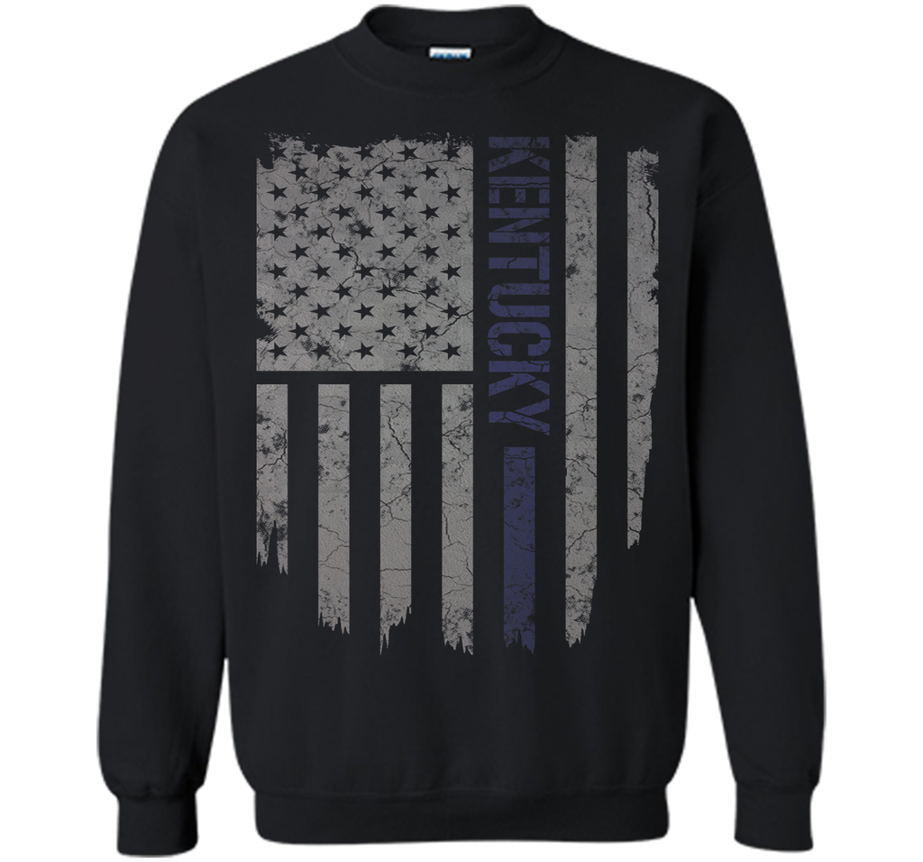 Kentucky Thin Blue Line American Flag T-Shirt T-Shirt