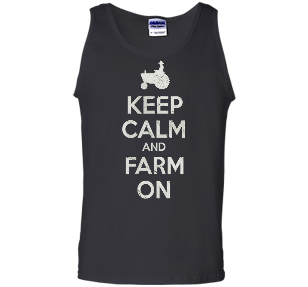 Retro Fade Keep Calm and Farm On T Shirt
