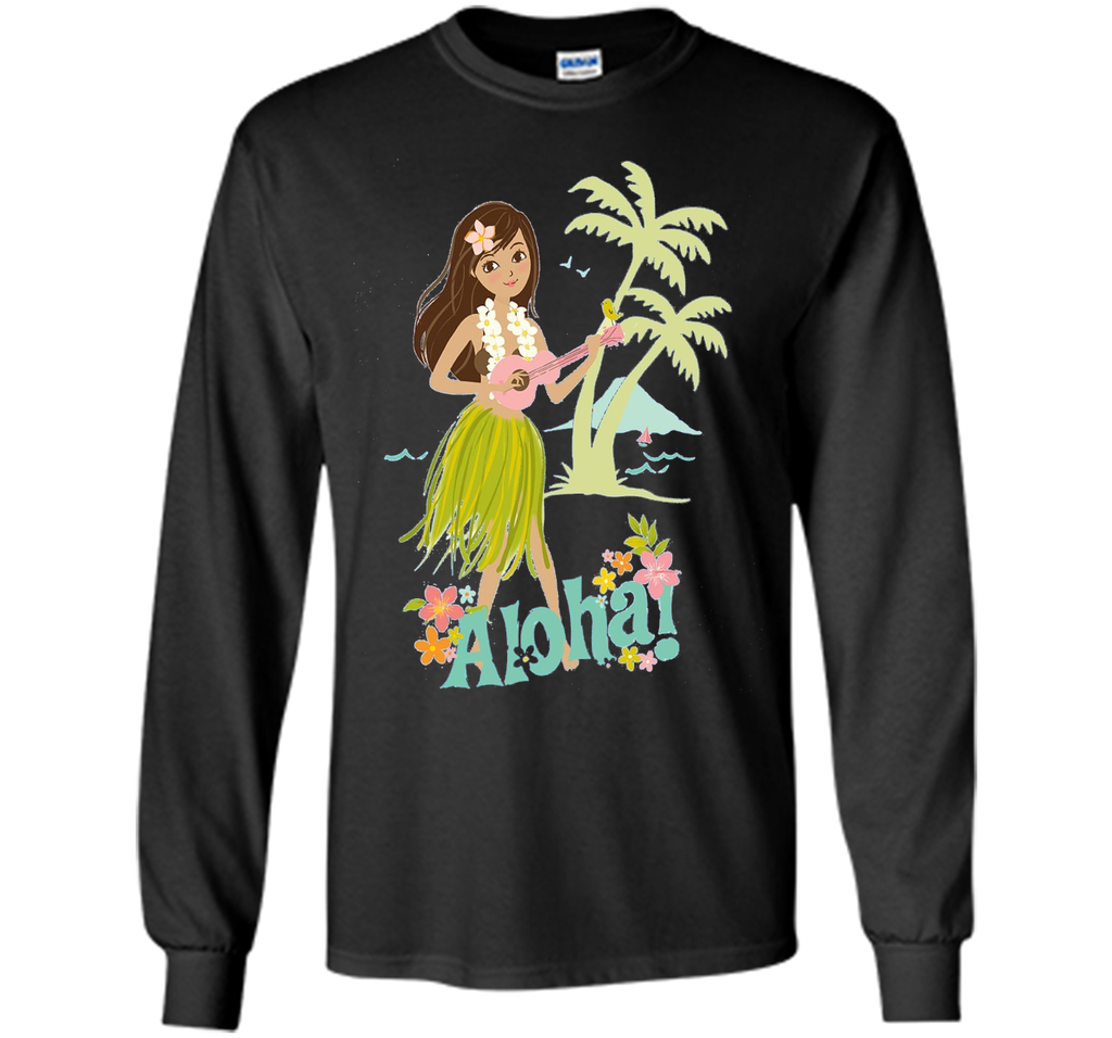 Vintage Hawaiian Hula Girl Shirt Tropical Beach Aloha