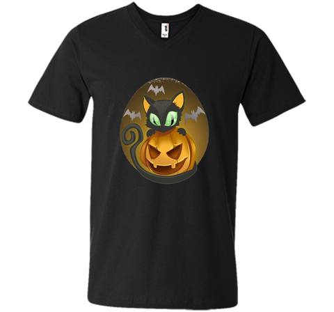 Bats, Black Cat, Pumpkin, Jack O Lantern Halloween T-Shirt