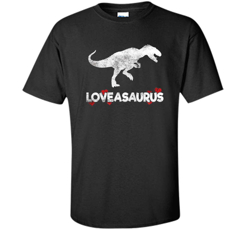 Loveasaurus Dinosaur Heart Valentines Day T-Shirt Boys Girls