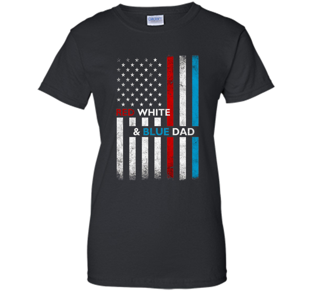 Mens Patriotic Dad Red White Blue USA Flag Father's Day T-Shirt