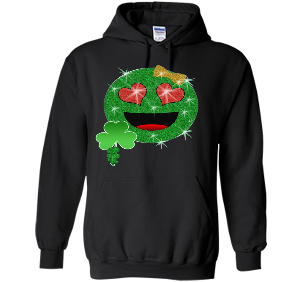 St. Patrick's Day Heart Eyes Emoji T-Shirt for Girls