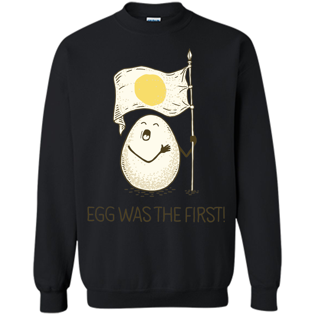 EGG WAS THE FIRST! Cartoon graphic T-Shirt