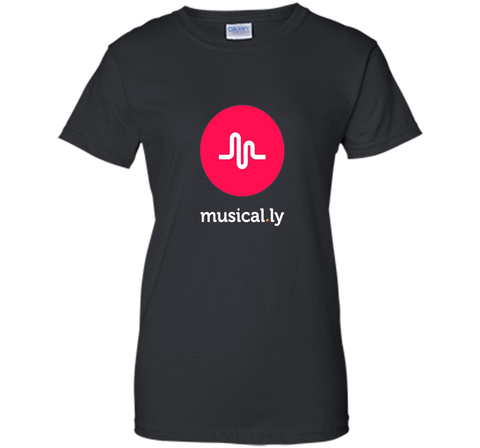 'musical.ly' T-Shirt (Black - Fitted Cut)