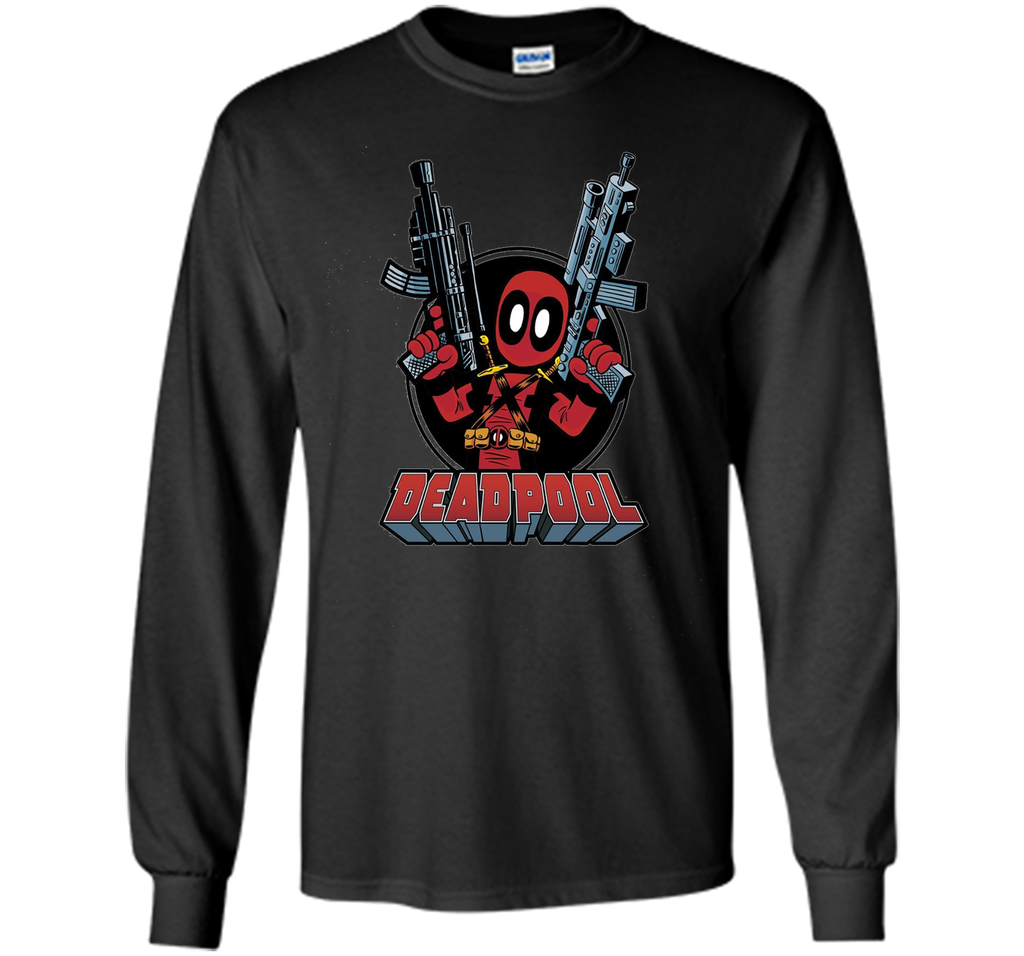 Deadpool Cartoon Guns Graphic T-Shirt