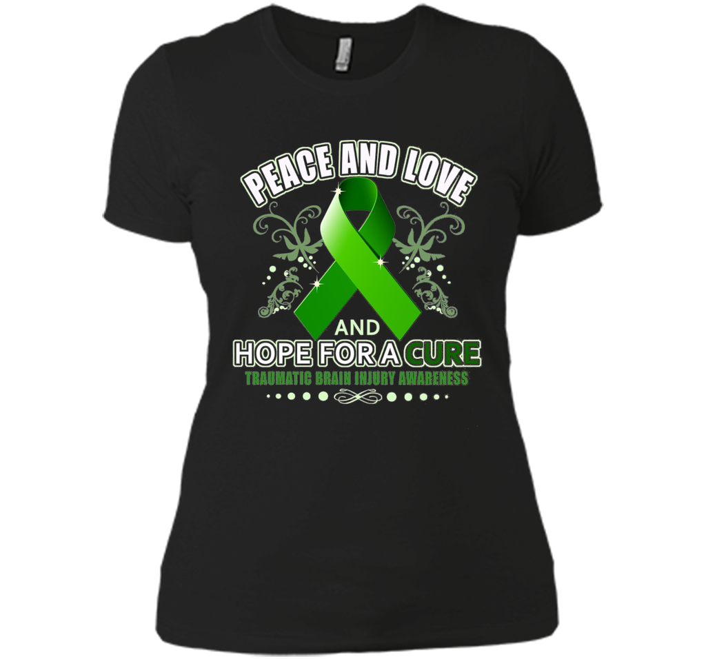 Peace Love And Hope Green - Traumatic Brain Injury Shirt