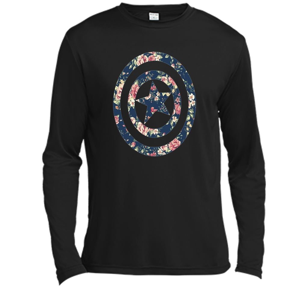 Captain America Floral Print Graphic T-Shirt