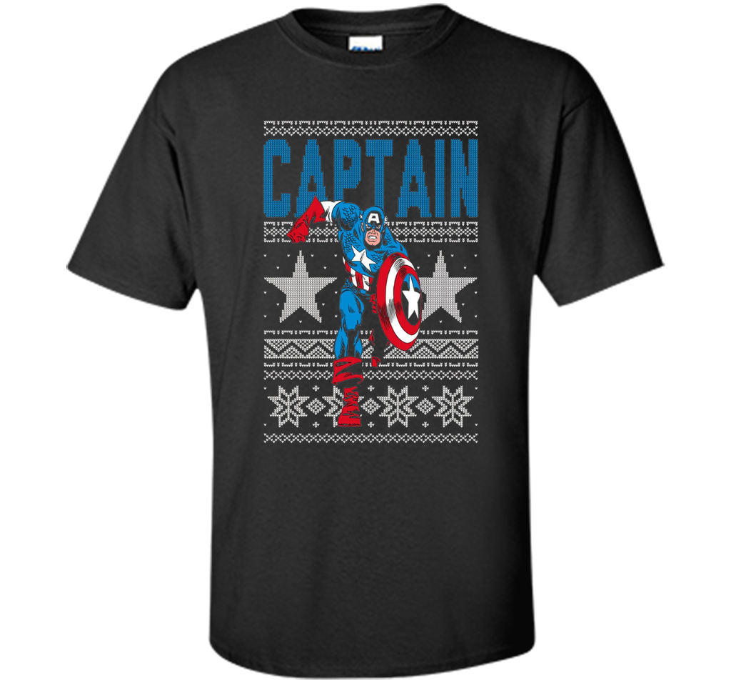 Captain America Star Ugly Christmas Sweater Graphic T-Shirt