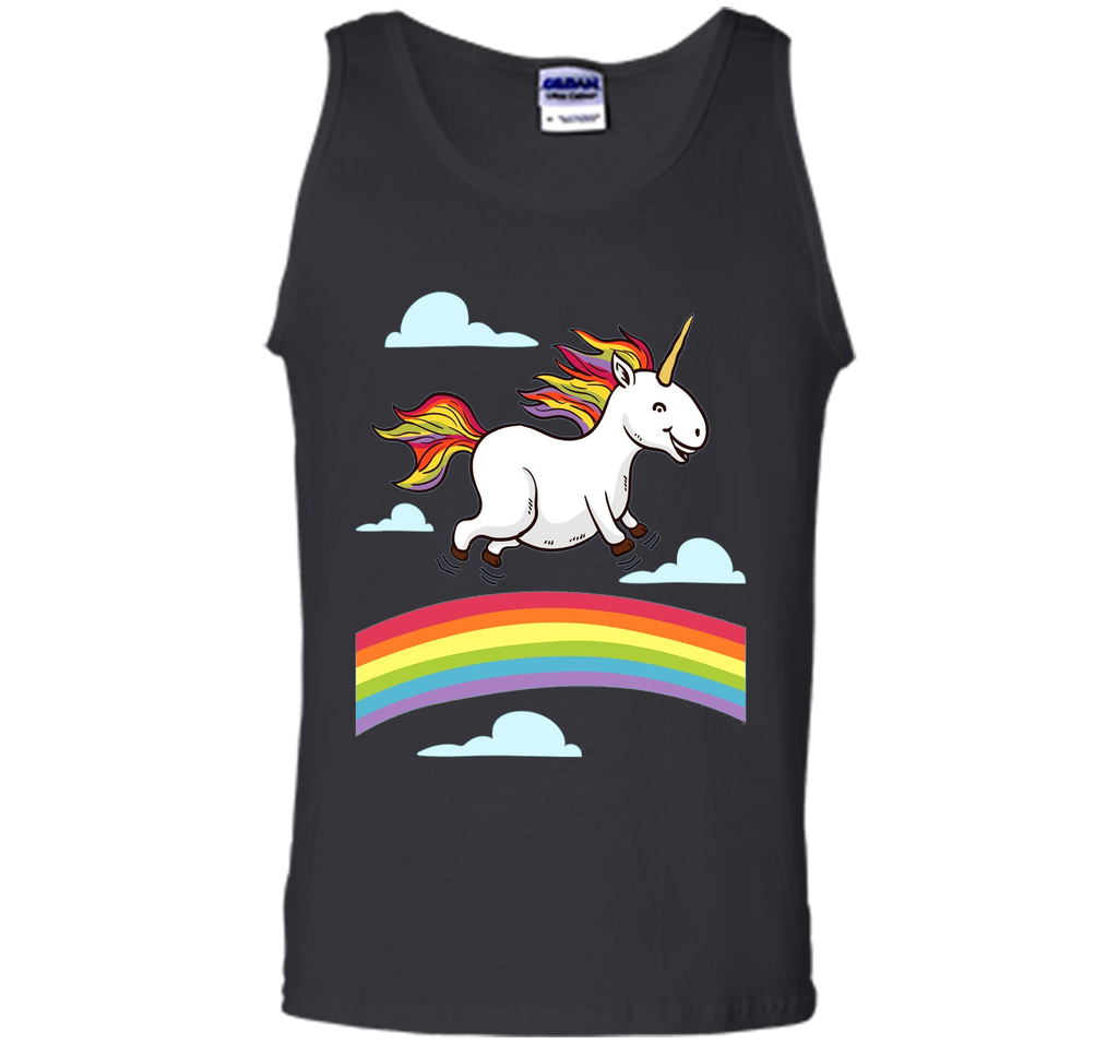 Funny Unicorn Dancing on Rainbows. Gay Lesbian Pride T-Shirt