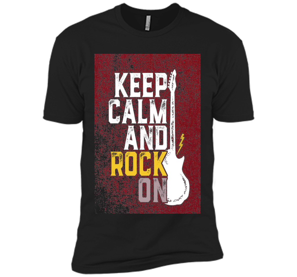 Keep Calm and Rock On Music T-shirt Vintage Grunge Style