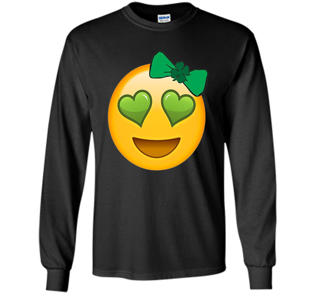 St. Patrick's Day Heart Eyes Emoji T-Shirt for Girls