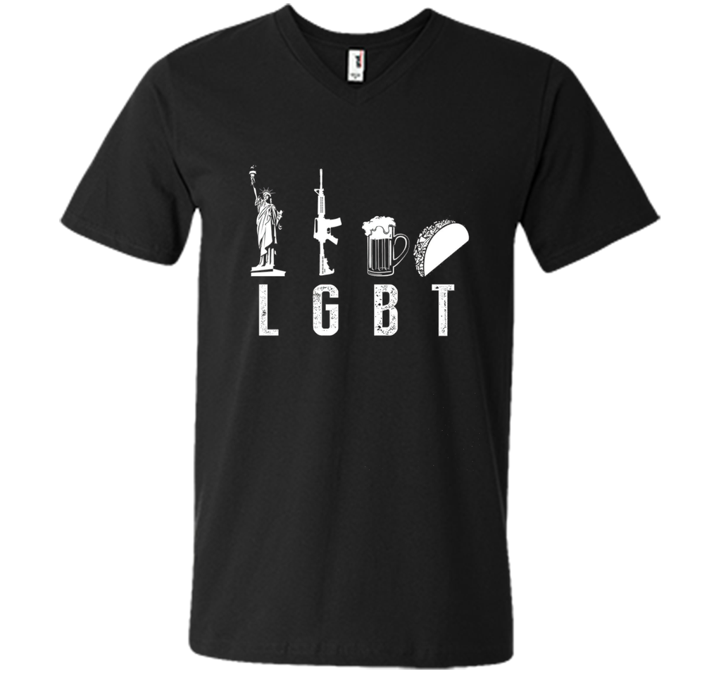 Liberty Gun Beer Funny T-shirt America - LGBT