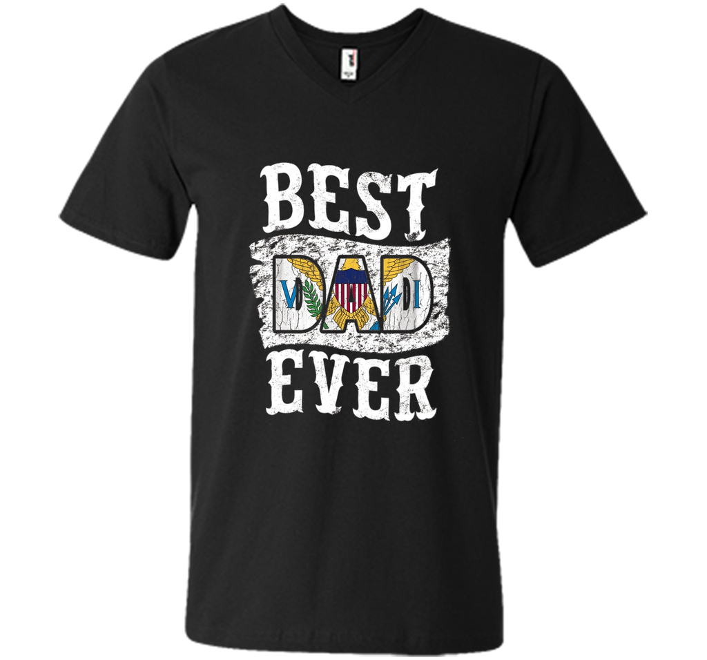 Men's Best Dad Ever Father's Day T-Shirt US Virgin Islands Flag