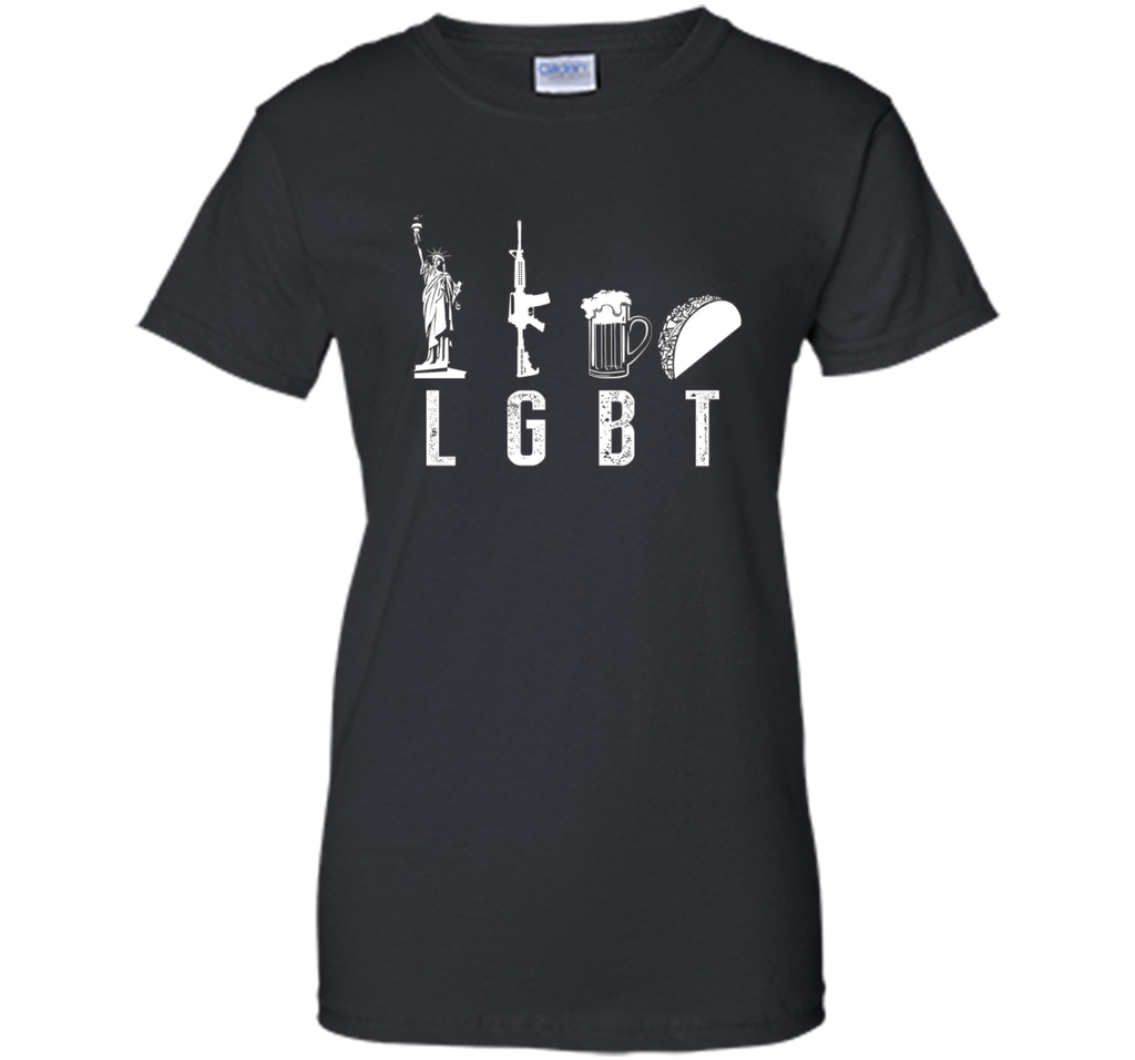 Liberty Gun Beer Funny T-shirt America - LGBT
