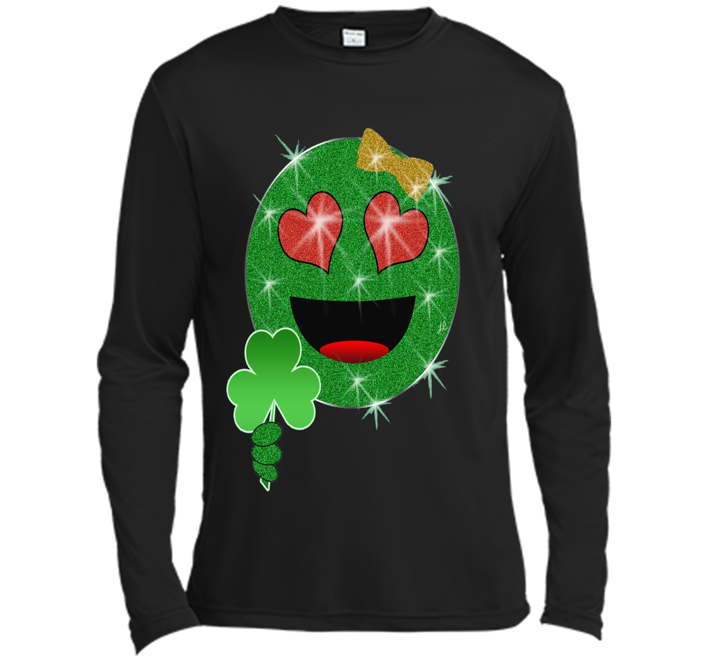St. Patrick's Day Heart Eyes Emoji T-Shirt for Girls