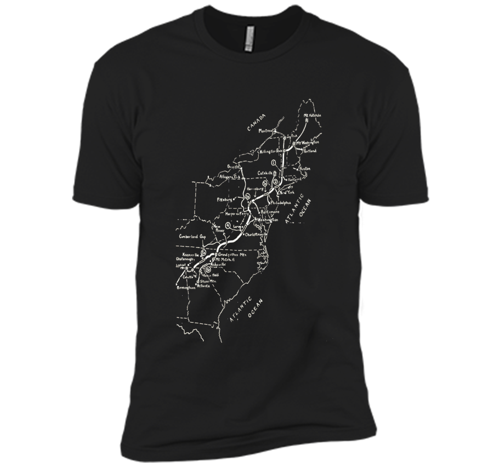 Appalachian Trail Hand-drawn Map Vintage Look T-Shirt