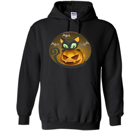 Bats, Black Cat, Pumpkin, Jack O Lantern Halloween T-Shirt