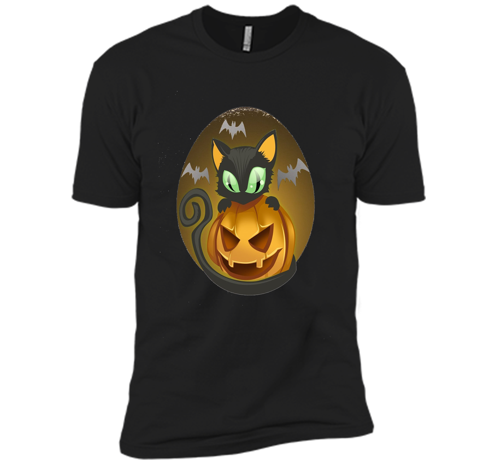Bats, Black Cat, Pumpkin, Jack O Lantern Halloween T-Shirt