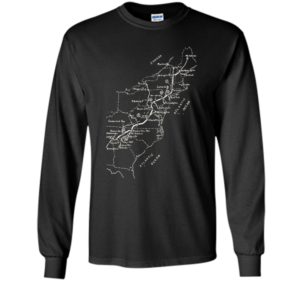 Appalachian Trail Hand-drawn Map Vintage Look T-Shirt
