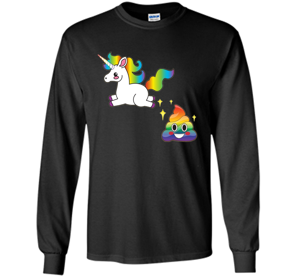 Funny Emoji Unicorn Poop T-Shirt - Cute Rainbow Sparkle Poo