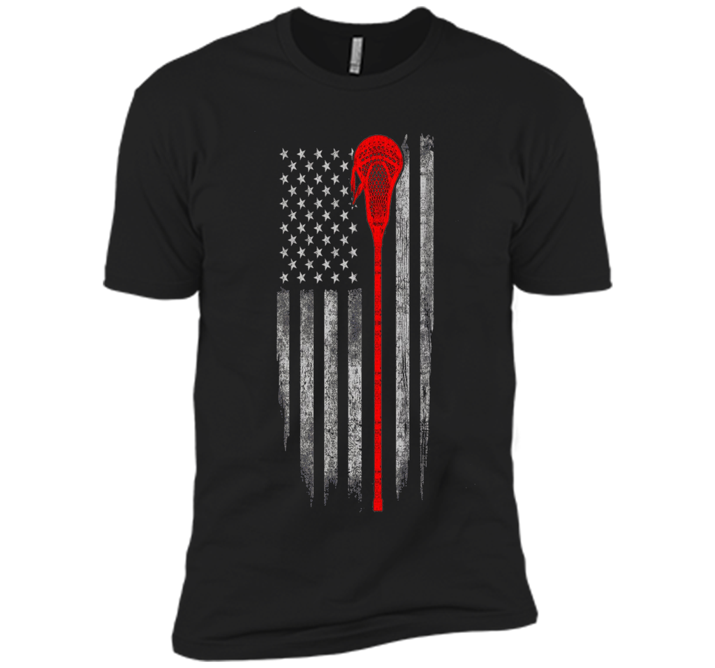Lacrosse American Flag T-Shirt - Lacrosse Stick Flag T Shirt