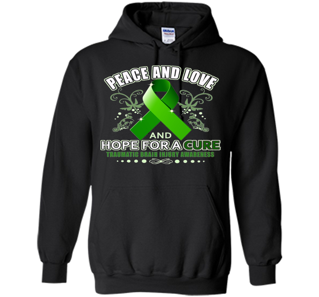 Peace Love And Hope Green - Traumatic Brain Injury Shirt