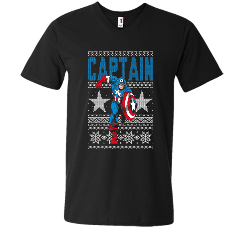 Captain America Star Ugly Christmas Sweater Graphic T-Shirt