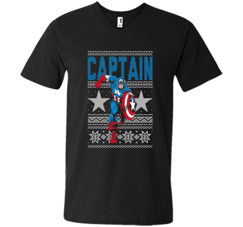 Captain America Star Ugly Christmas Sweater Graphic T-Shirt