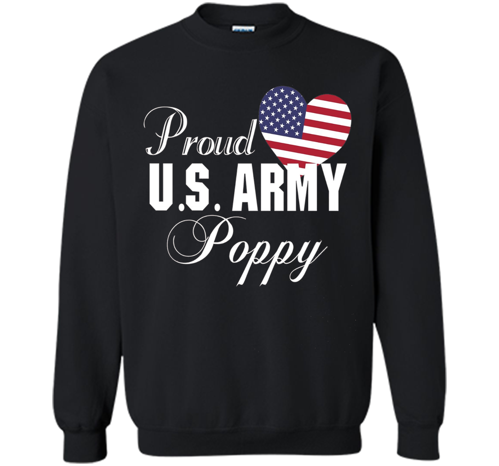 Mens Gift for Father's Day - Proud U.S. Army Poppy Heart T-shirt