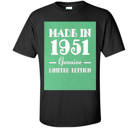 65th Birthday Gift T-Shirt Made In 1951 Genuine (Fitted)