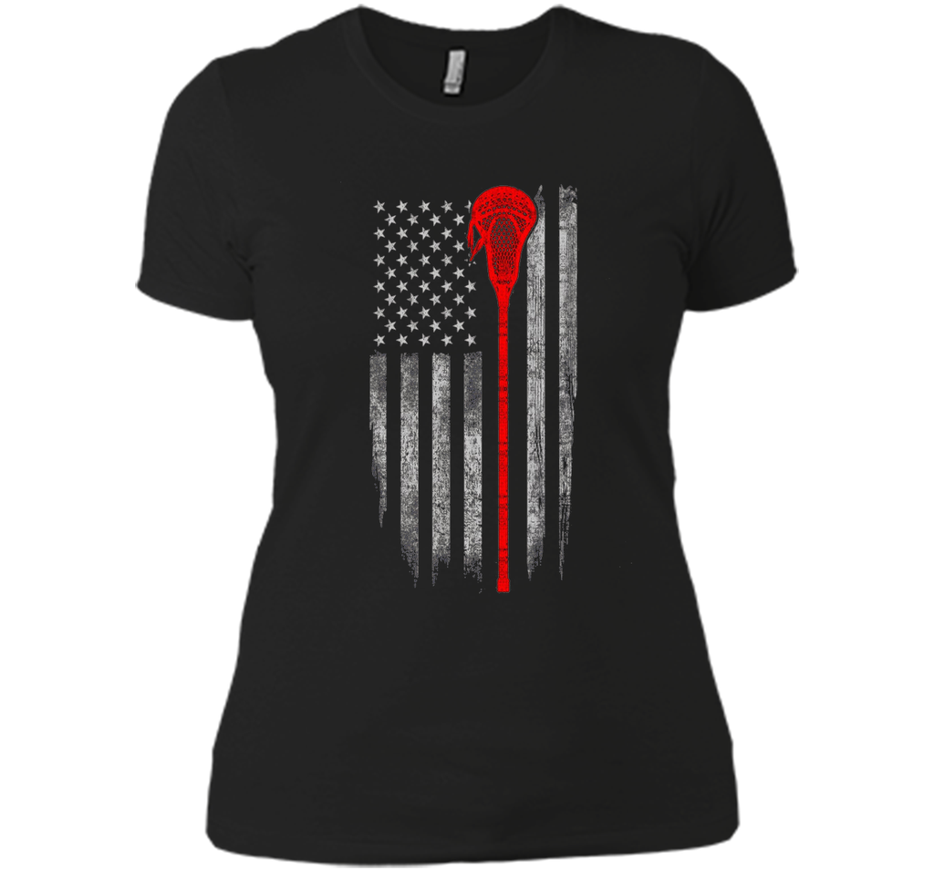 Lacrosse American Flag T-Shirt - Lacrosse Stick Flag T Shirt