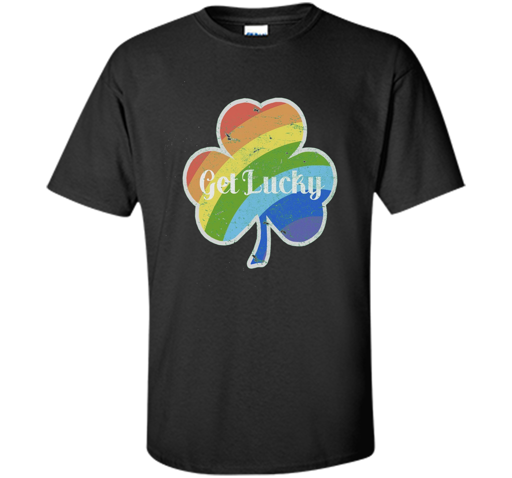 St Patrick's Gay Pride Rainbow Shamrock Tshirt | LGBT