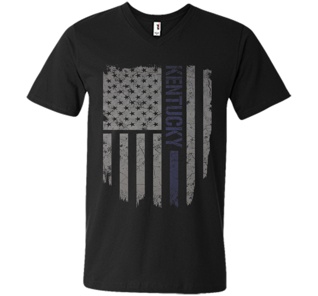Kentucky Thin Blue Line American Flag T-Shirt T-Shirt
