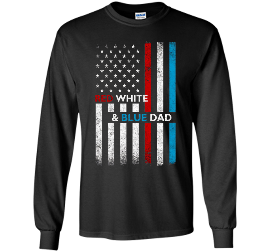 Mens Patriotic Dad Red White Blue USA Flag Father's Day T-Shirt