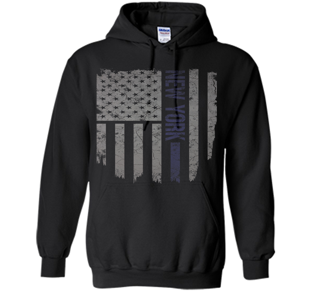 New York Thin Blue Line American Flag T-Shirt T-Shirt