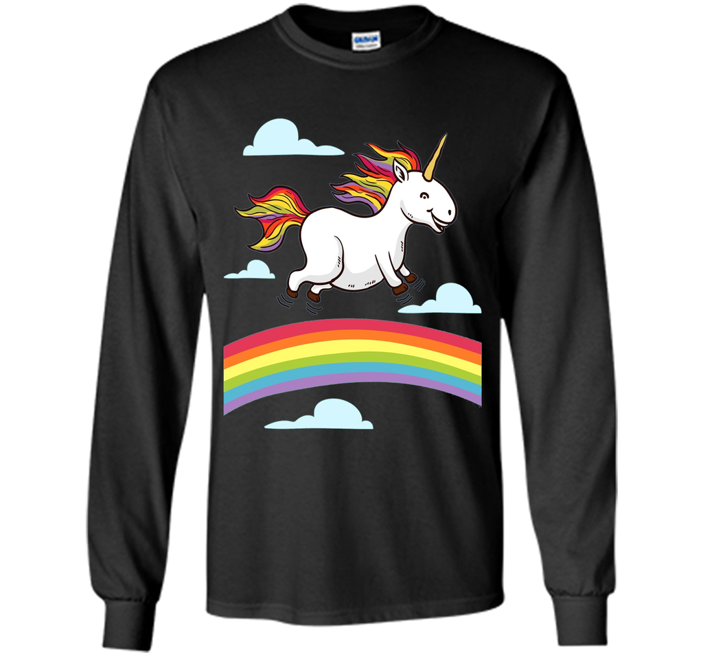Funny Unicorn Dancing on Rainbows. Gay Lesbian Pride T-Shirt