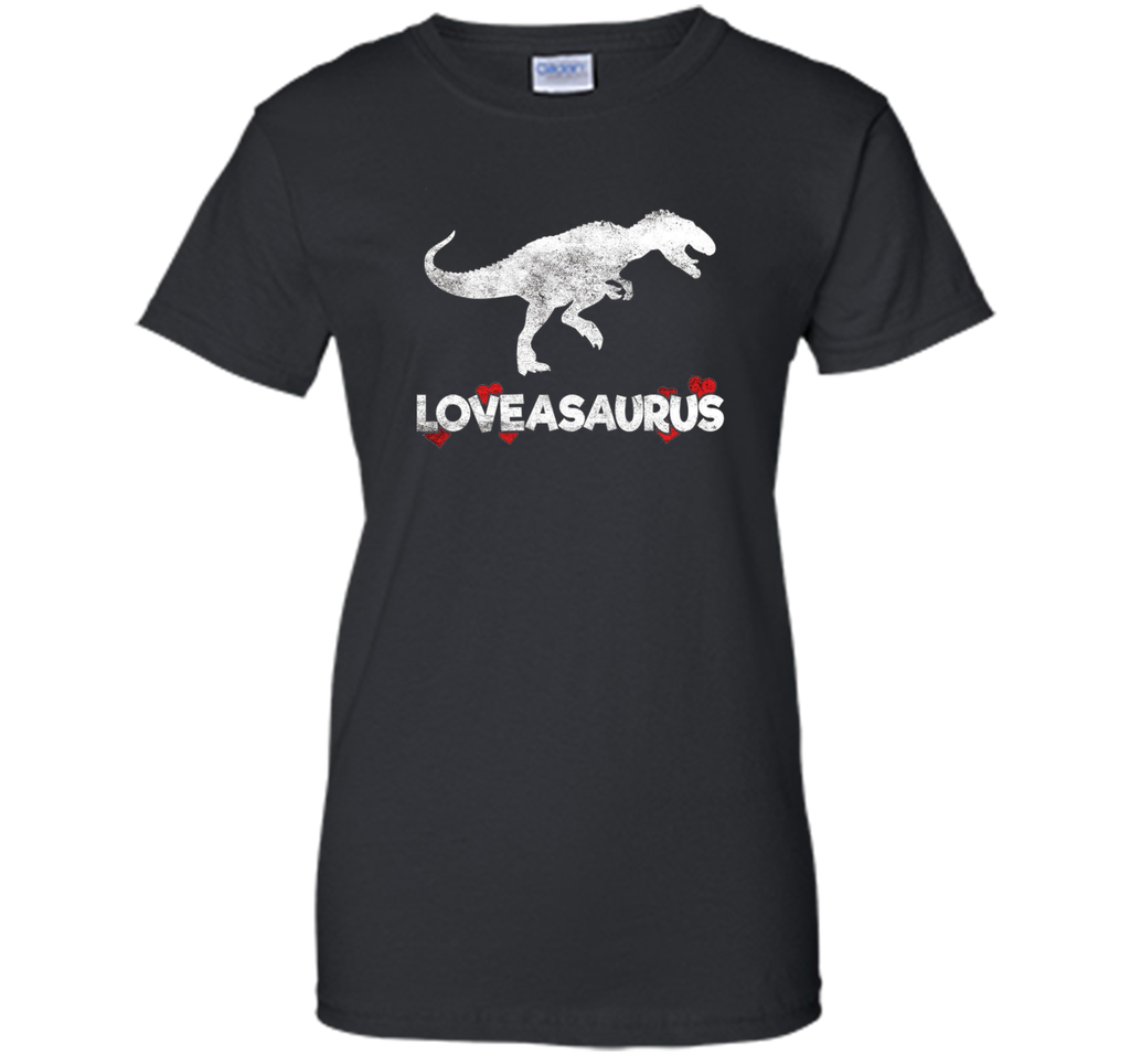 Loveasaurus Dinosaur Heart Valentines Day T-Shirt Boys Girls