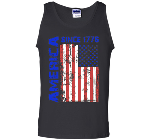 America Since 1776 Flag Tshirt Blue Red White Day 4th of Jul