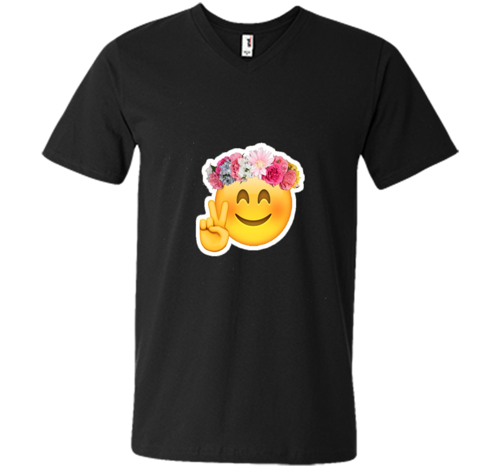 Hippie Smile Emoji t-shirt Bohemian Flower Child Peace